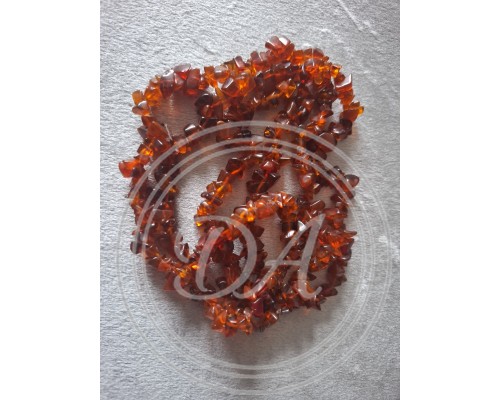Vintage Baltic Amber Necklace in Red or Cognac Shade. 1920s.