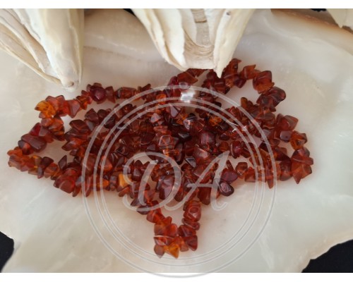 Vintage Baltic Amber Necklace in Red or Cognac Shade. 1920s.