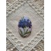 "Cornflowers" Vintage Hand-Painted Metal Oval Brooch featuring Cornflowers