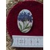"Cornflowers" Vintage Hand-Painted Metal Oval Brooch featuring Cornflowers