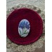 "Cornflowers" Vintage Hand-Painted Metal Oval Brooch featuring Cornflowers